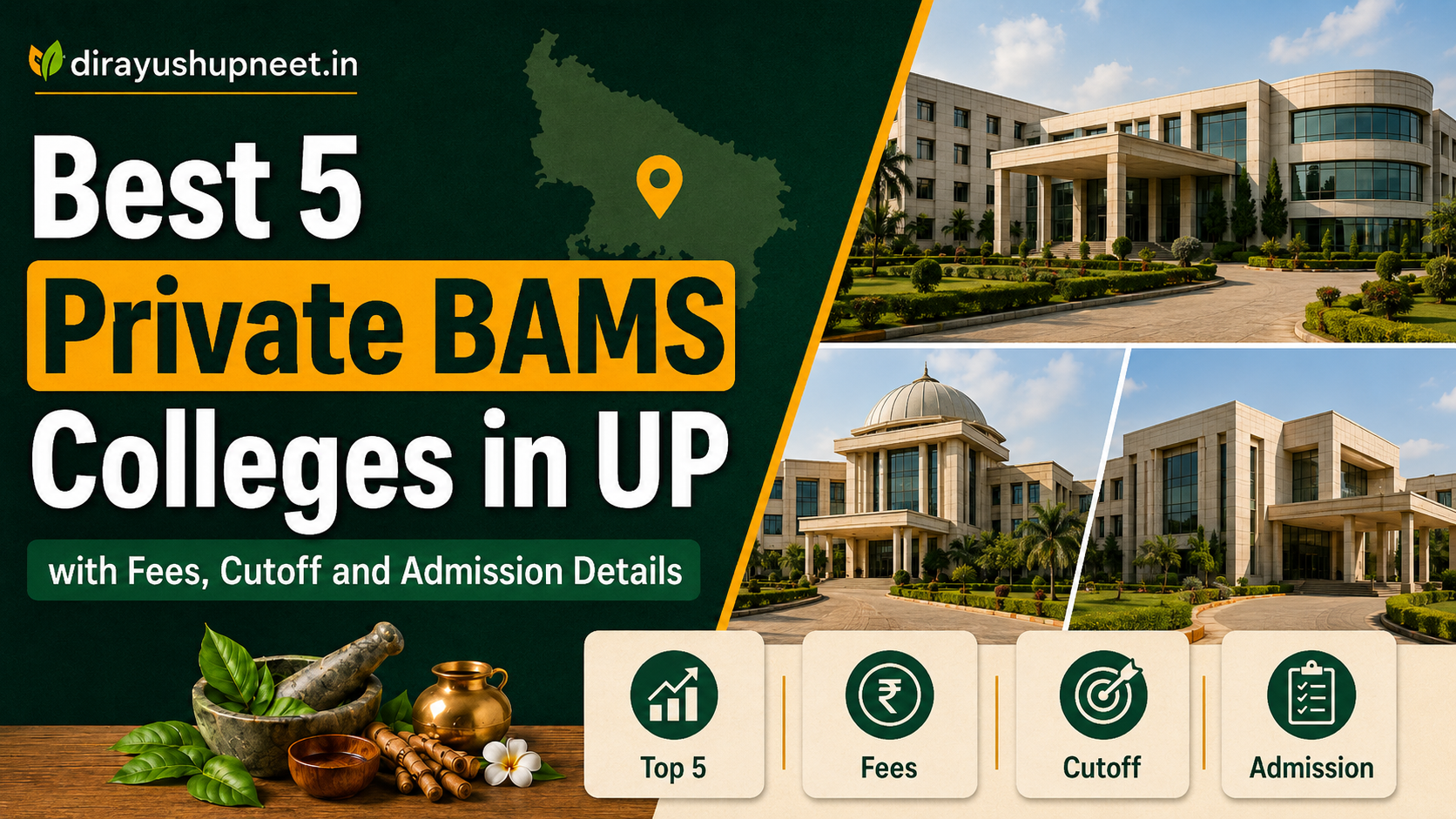 Best 5 Private BAMS Colleges in UP with Fees, Cutoff and Admission Details